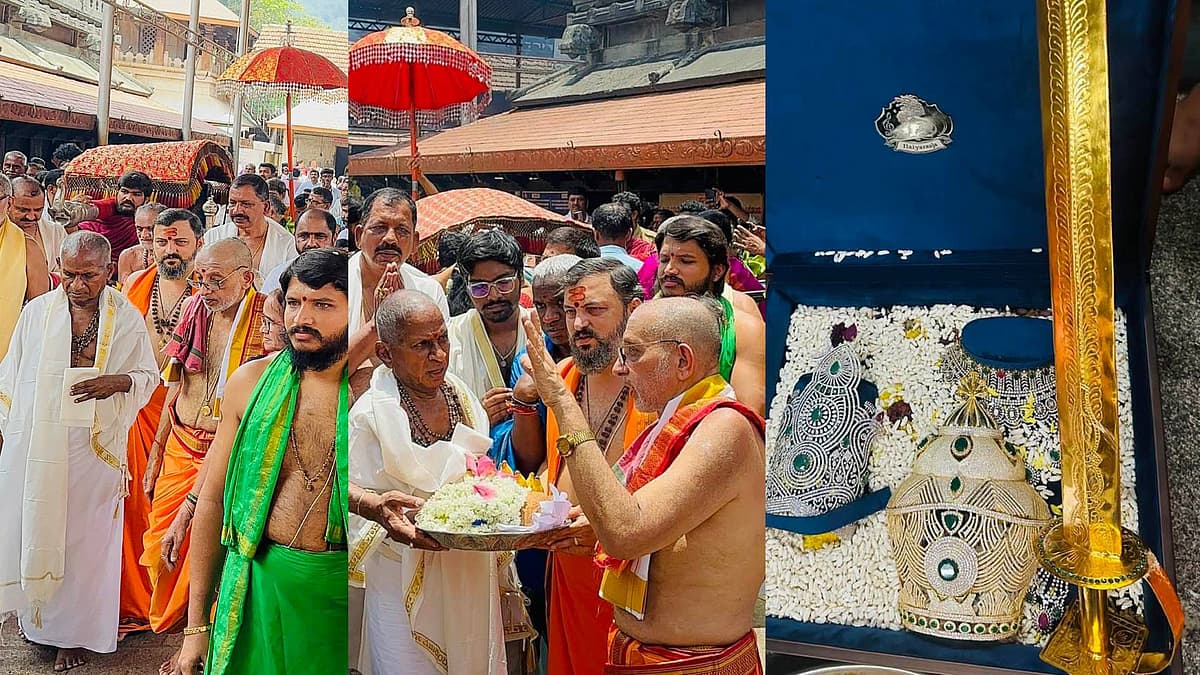 இளையராஜாவின் வைர கிரீடம், தங்க வாள் காணிக்கை