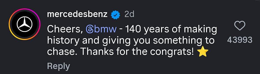 நீங்க ஆட்டோமொபைலை கண்டுபிடிச்சிங்க; நாங்க டிரைவிங்கை கண்டுபிடிச்சோம் - Benzக்கு வாழ்த்து சொன்ன BMW