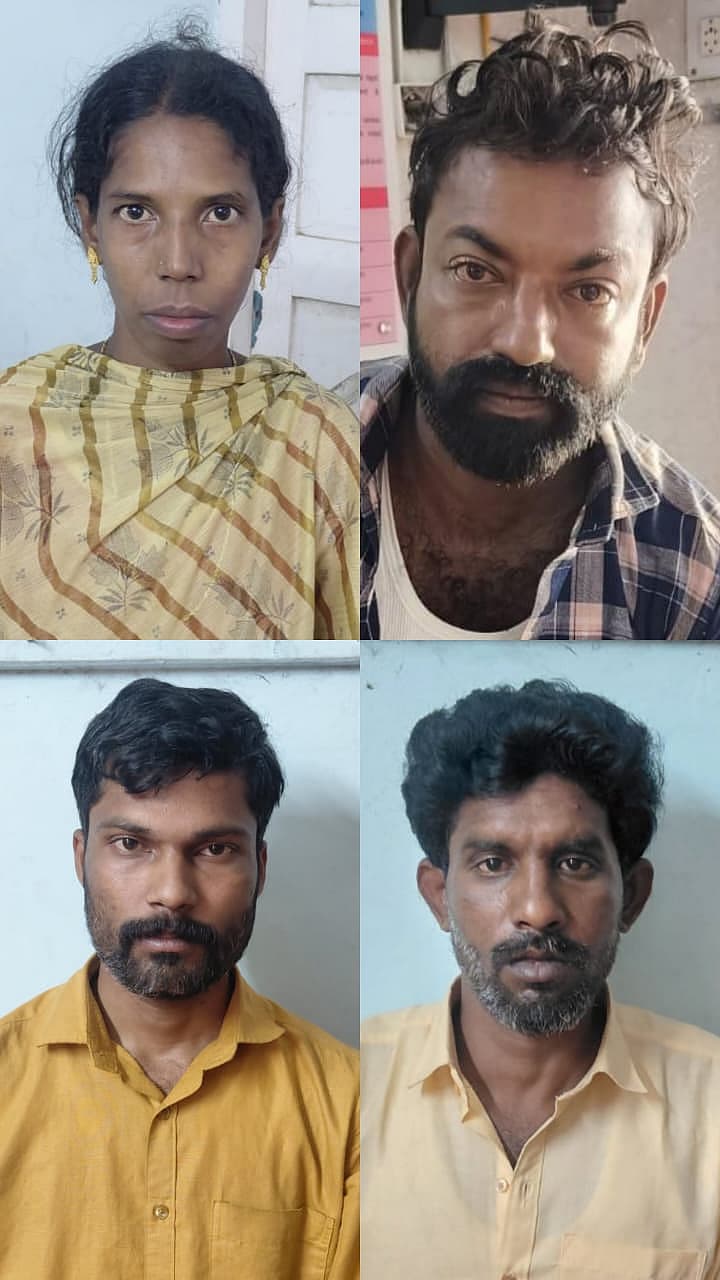 கைது செய்யப்பட்ட ஜெயப்பிரியா, மணிகண்டன், குபேந்திரன், பார்த்திபன்