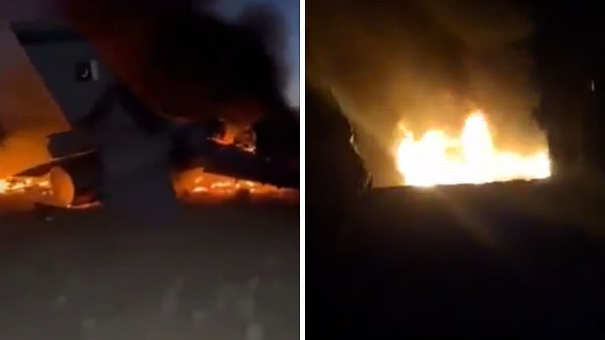 தாக்குதலில் தீப்பற்றி எரியும் காபூல்