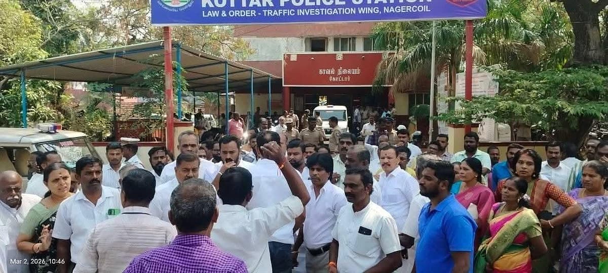 காவல் நிலையம் முற்றுகை போராட்டம் நடத்திய பா.ஜ.க-வினர்