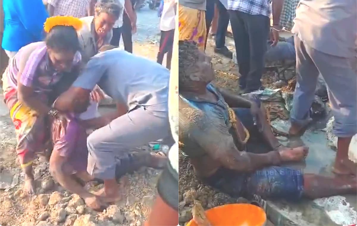 விஷவாயு தாக்கி மயங்கிய தொழிலாளிகள்