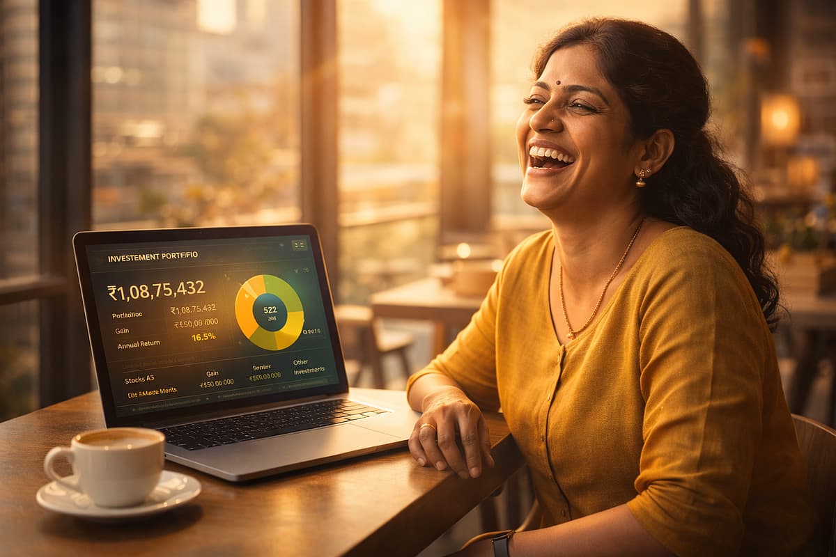 happy women investor