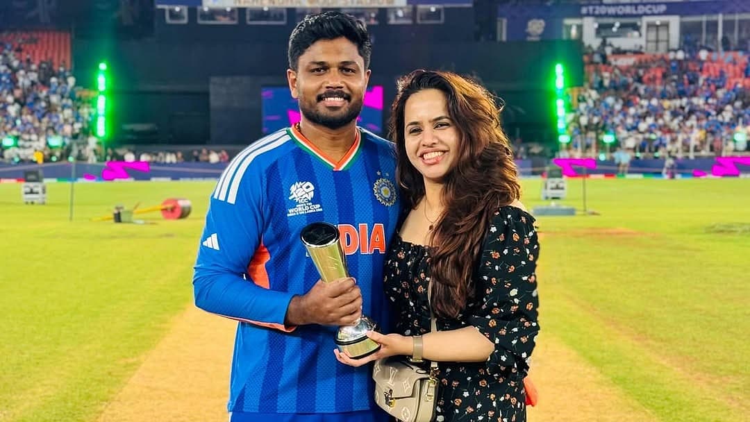 மனைவியுடன் சஞ்சு சாம்சன்