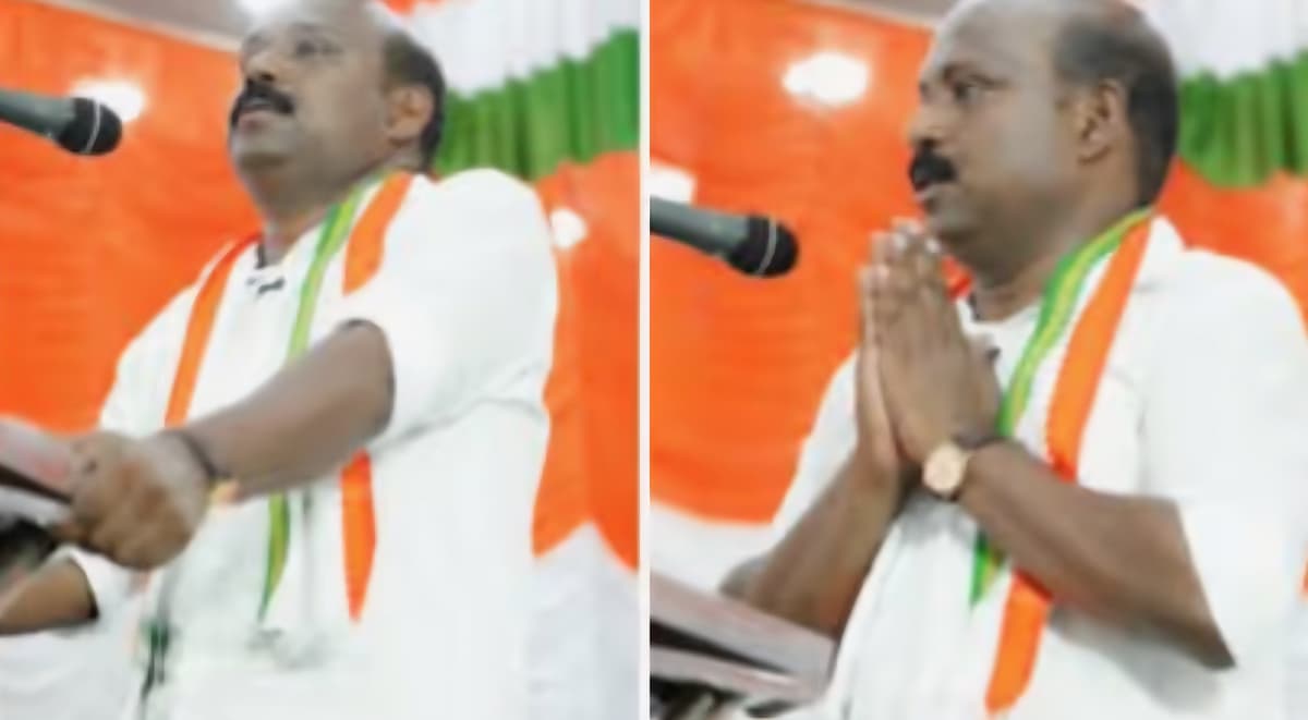 காயம்குளம் தொகுதி காங்கிரஸ் வேட்பாளர் எம்.லிஜூ கண்ணீர்மல்க பேசினார்