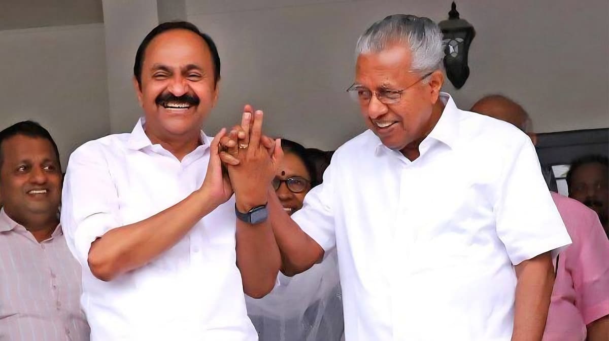 முதல்வராகும் வி.டி.சதீசன் பினராயி விஜயனுடன்